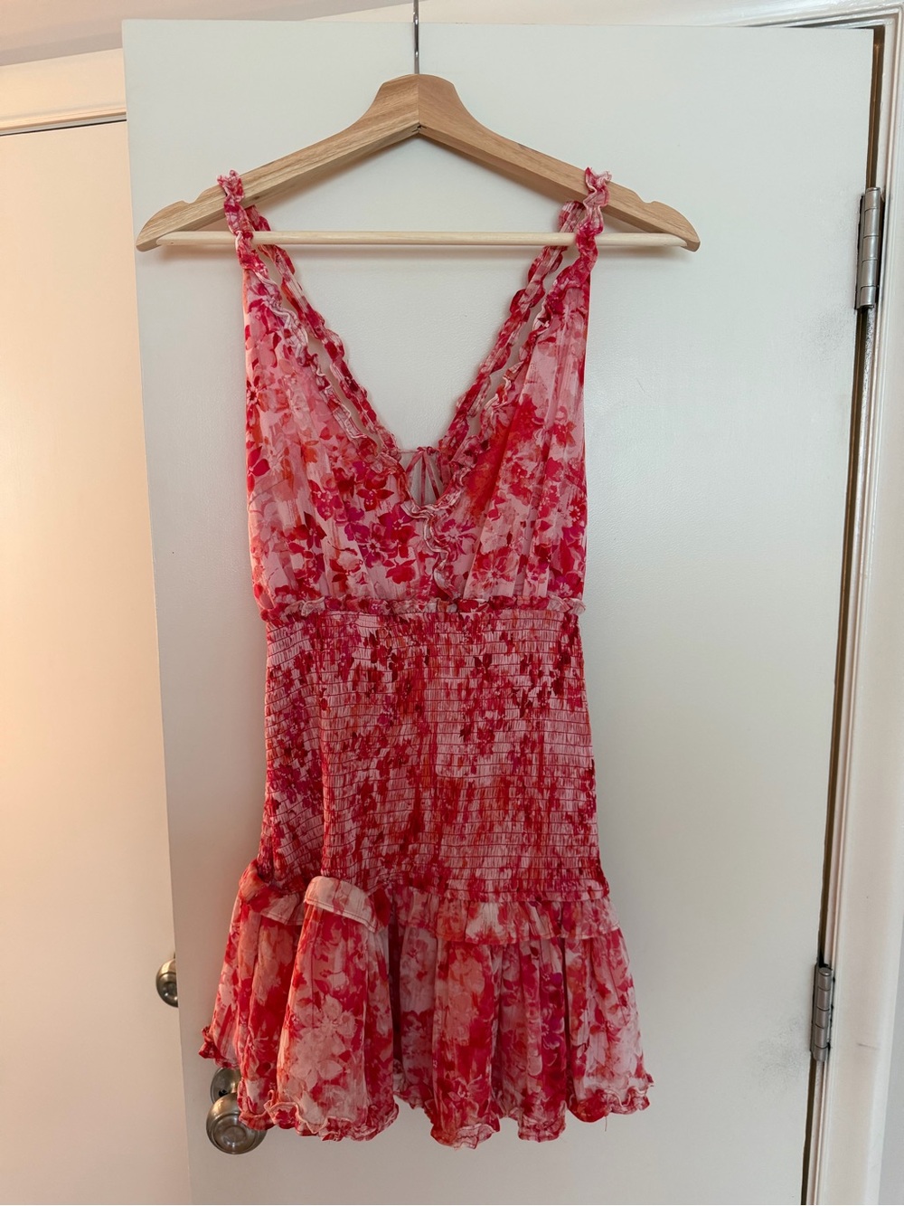 Women’s Floral Backless Mini Dress in Red - Brand: